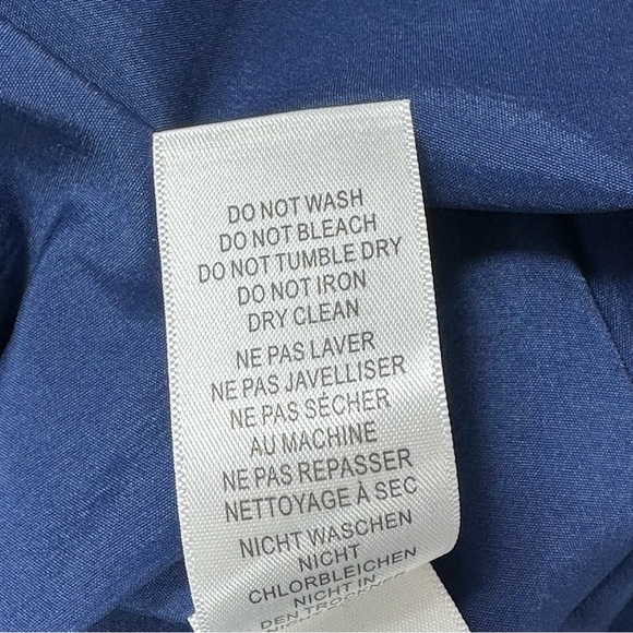 AIDAN MATTOX off the shoulder flounce GOWN navy BLUE wedding prom gown DRESS 6 - Picture 14 of 14